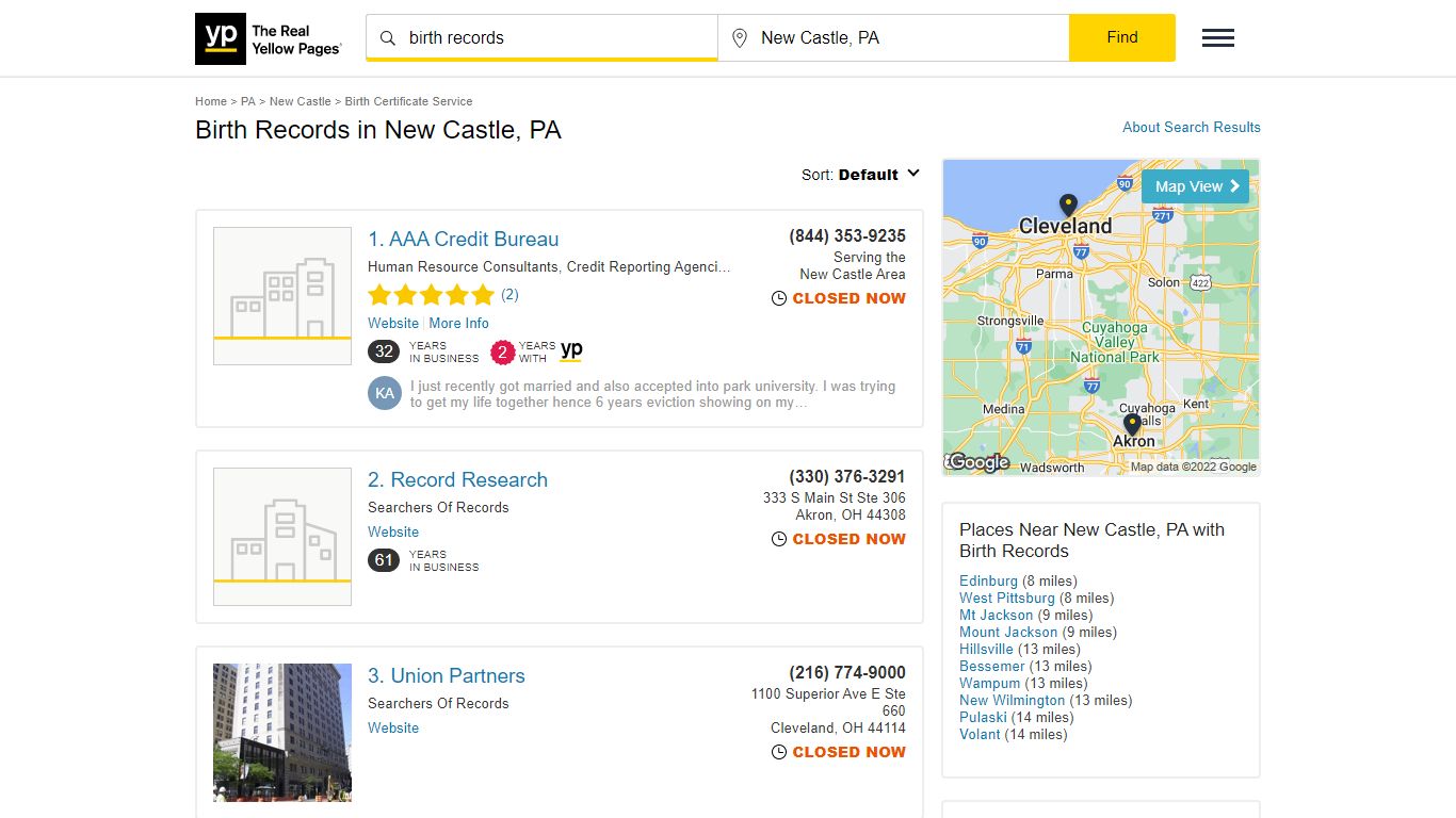 Best 3 Birth Records in New Castle, PA with Reviews - YP.com